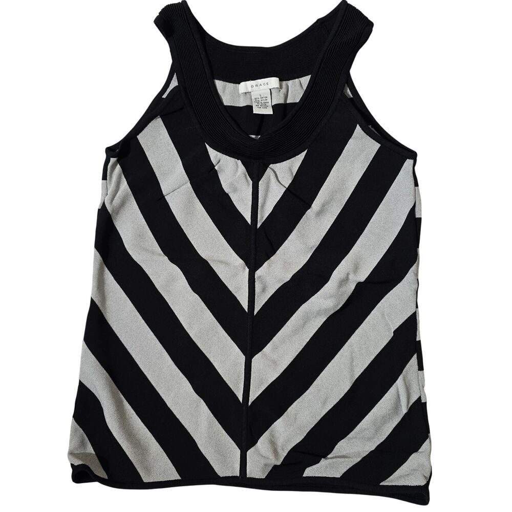 Garage Black Gray Tank Top Womens Size Large